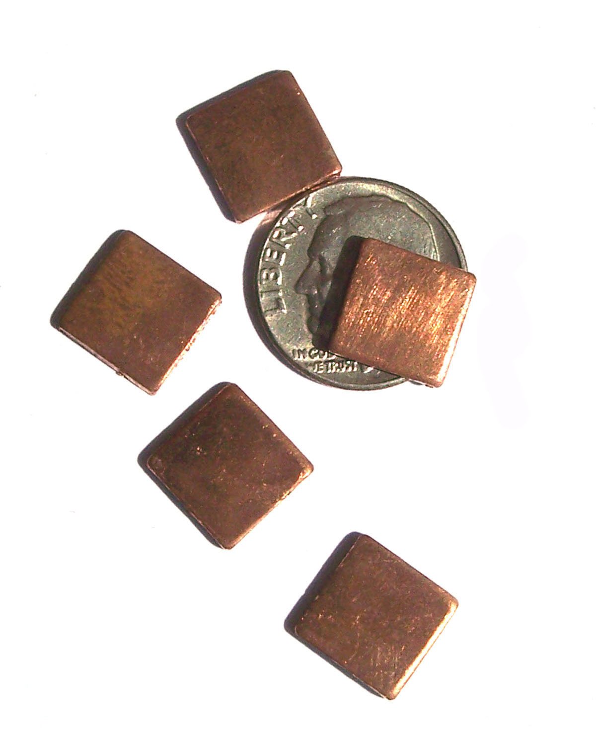 Copper Squares Blank 10mm for Enameling Stamping Texturing - 8 pieces
