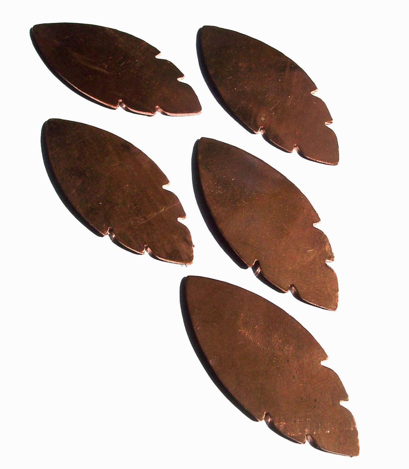 Large Leaf 47mm x 19mm Blank Cutout for Enameling Stamping Texturing Blanks  - 4  Pieces