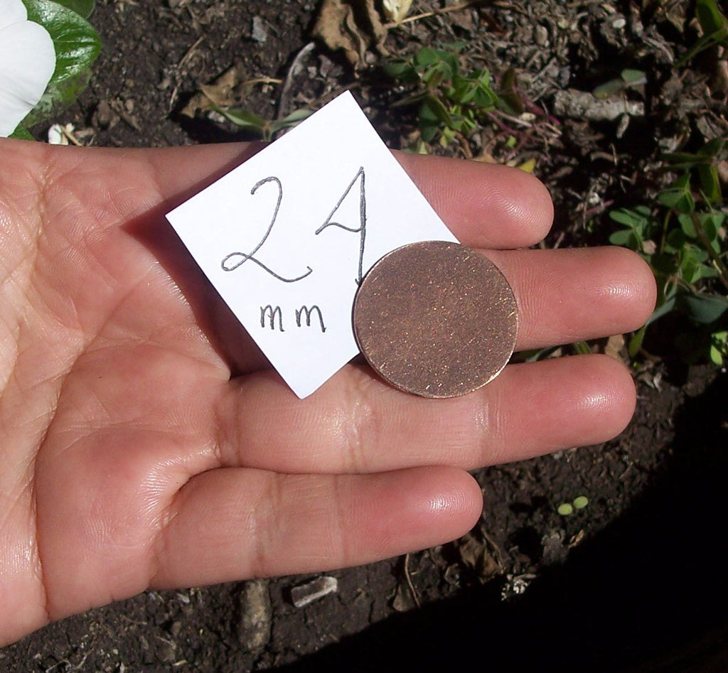 Copper 24mm Disc 20G Blanks Cutout for Enameling Stamping Texturing - Jewelry Supplies - 5 Pieces