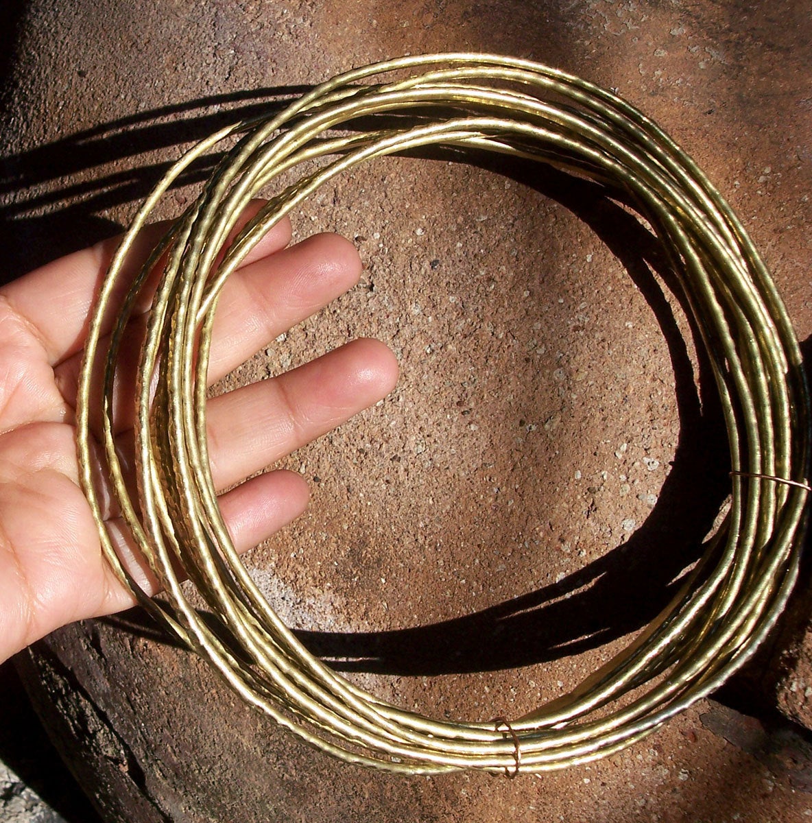 Hammered Brass Ring Stock Textured Metal Wire - Rings Bracelets Pendants Metalwork