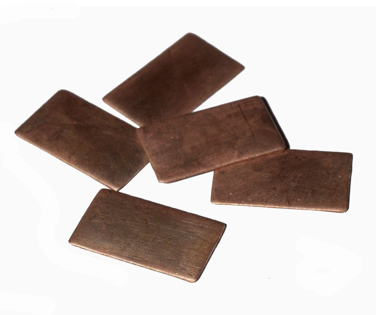 Copper Rectangle Blank Flat 22.8mm x 11.9mm for Enameling Stamping Texturing Metalworking Blalnks