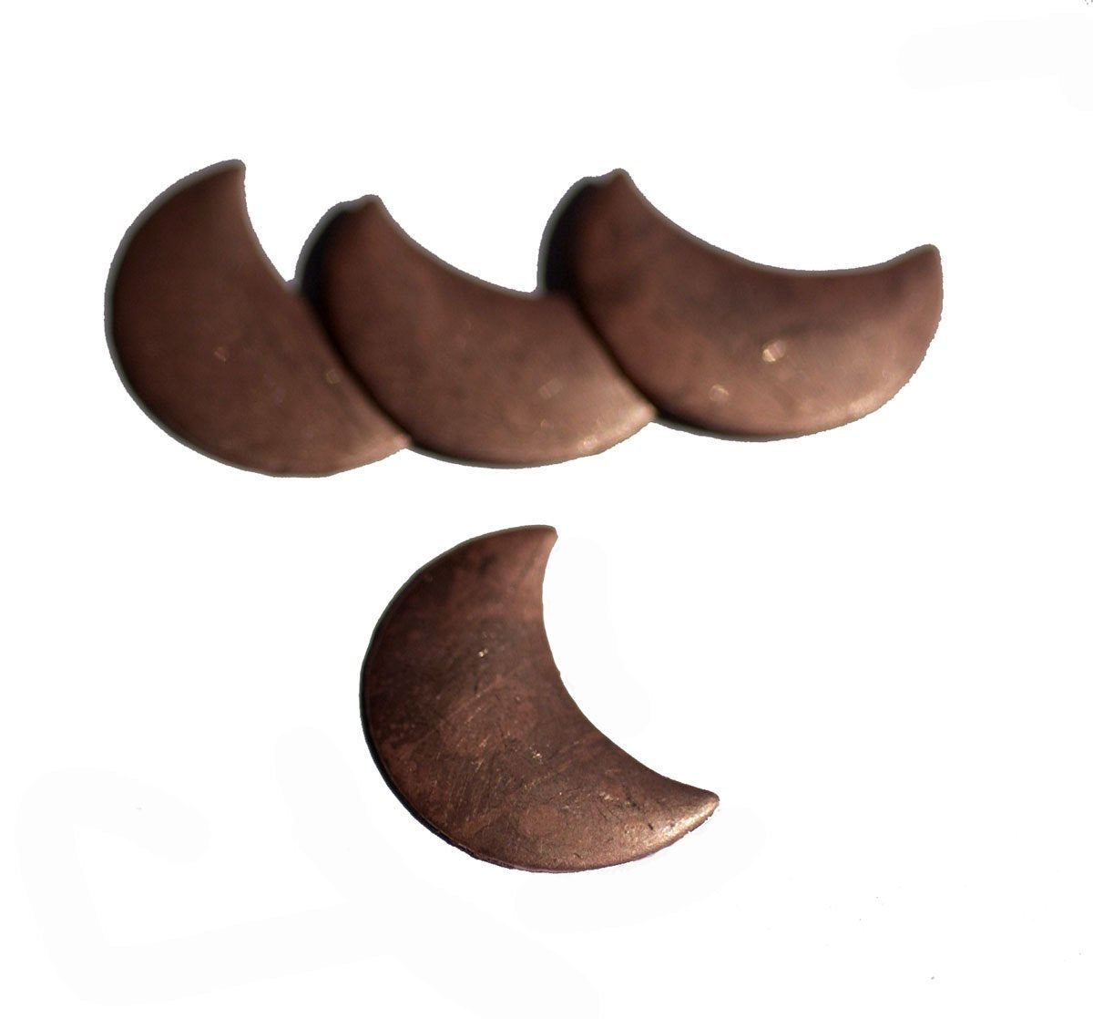 Copper Moon Shape Blanks for Enameling Stamping Texturing Soldering - 6 pieces