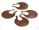 Copper 24g Harp Arabic Shape Cutout Blank for Enameling Stamping Texturing Blanks - 4 pieces