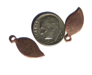 Copper Blank Leaf 20mm x 9mm - Leaves 22G with hole Shape for Texturing Soldering Enameling Blanks - Jewelry Charm