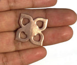 Copper Heart Flower 23mm Cutout for Enameling Stamping Texturing - 4 pieces