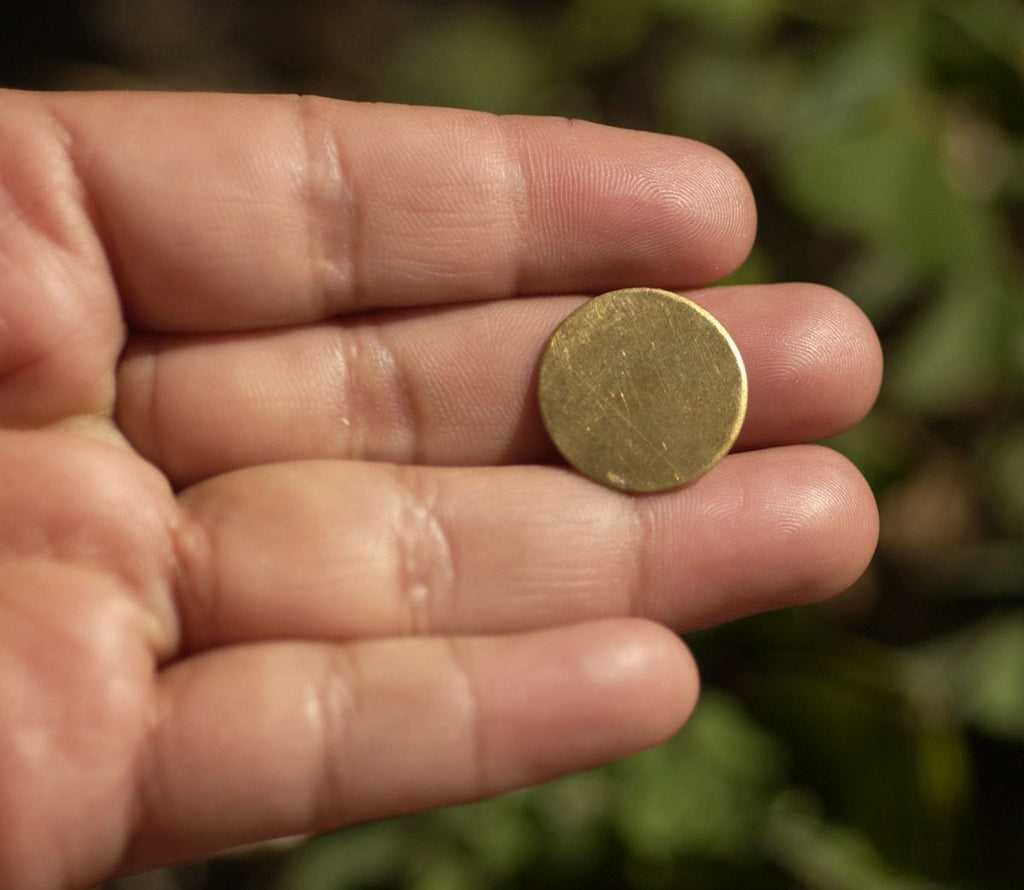 Brass Disc Blank 18mm Circle Enameling Soldering Stamping Texturing Blanks - Metalworking Supply - 8 Pieces