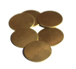 Pure Brass Disc 24mm 22G Circle Blank Cutout for Soldering Stamping Texturing - Jewelry Supplies - 6 Pieces