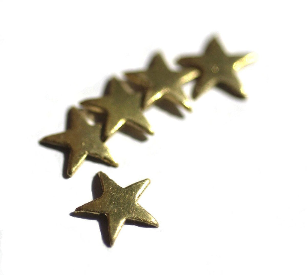 Small Star Blank Brass 10mm for Soldering Stamping Texturing  - 8  Pieces