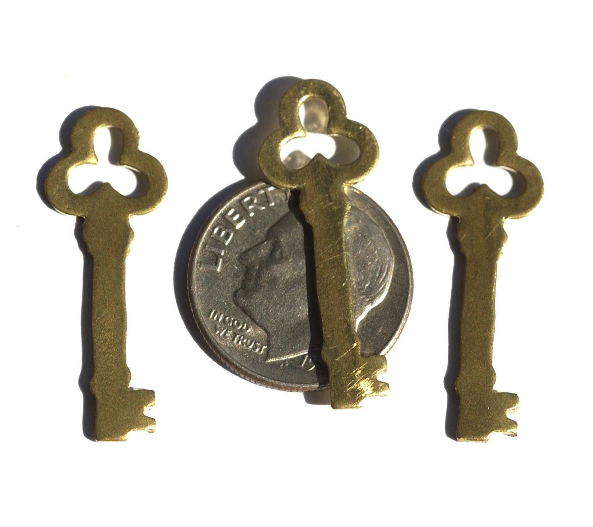 Brass Blank Key Cross my Heart Mini 27mm x 10mm 20g Cutout for Blanks Metalworking Stamping Texturing - 8 pieces