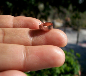Bezel Cups Copper 9mm Round Solid Copper, 7.7mm Inside Dimension,Copper Findings 3mm tall for Enameling - 6 pieces
