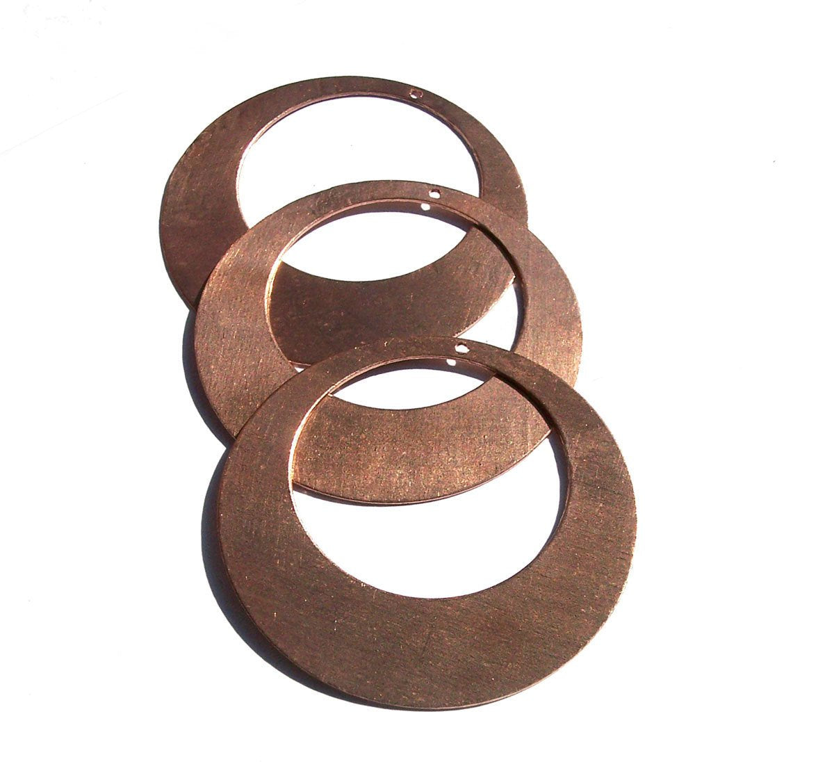 Pure Copper 45mm Blanks Hoops 20G for Earrings or Pendant Offset Circle for Enameling Stamping Texturing, Jewelry Supplies - 4 Pieces