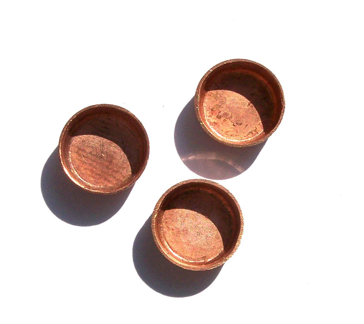 Copper Bezel Cups - 24g 10mm OD, 8.8mm Inside Dimension, 3.5mm tall for Enameling DIY