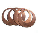 Pure Copper 45mm Blanks Hoops 20G for Earrings or Pendant Offset Circle for Enameling Stamping Texturing, Jewelry Supplies - 4 Pieces