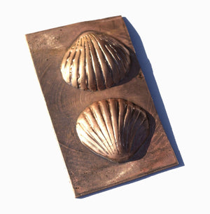Copper Sea Shells Pair of Very Realistic 3D Blank Shape Charms Cutout Metalworking Jewelry Making  Blanks - 1 pair