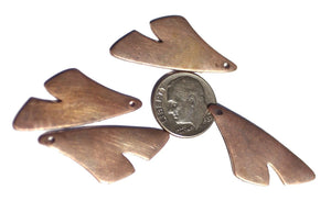 Copper Artistic Gingko Leaf with hole Leaves 35mm x 22mm Blank Cutout for Enameling Stamping Texturing - 4 pieces