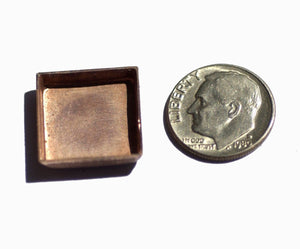 Copper Bezel Cups - 24g - 17mm Square Blanks Cutout for Enameling - 4 pieces
