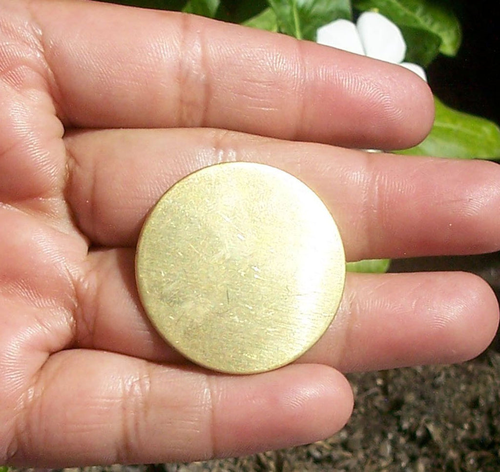 Circle 30mm Brass 24G Enameling Soldering Stamping Texturing Blanks - Metal Supplies - 6 Pieces