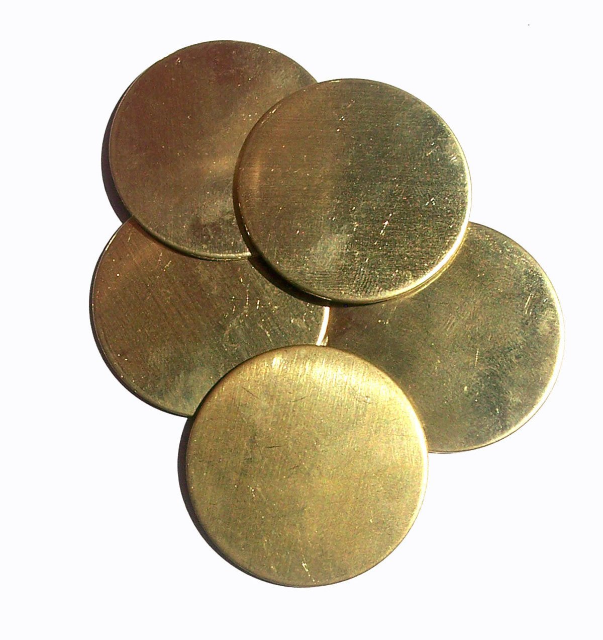 30mm Brass Disc Blank 22G Enameling Soldering Stamping Texturing Blanks - Jewelry Supplies - 5 Pieces