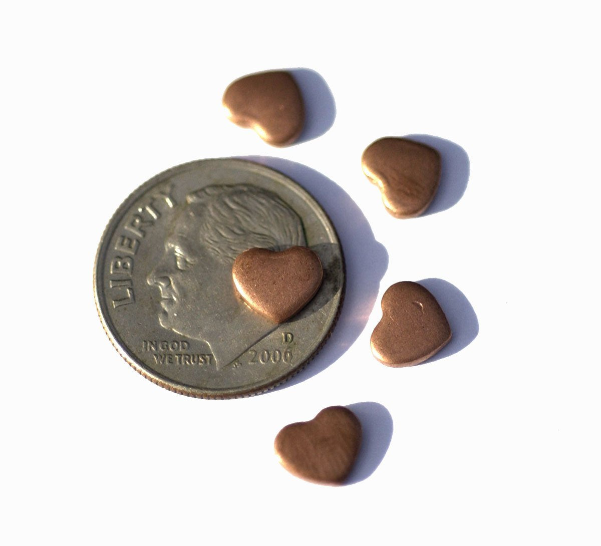 Copper Heart Classic 6mm x 5mm Heart Blanks Cutout for Enameling Stamping Texturing Variety of Metals