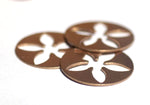 Copper Flower Round Blank with 5 Petals Center 30mm 20g for Enameling Stamping Texturing