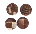 Scotch Criss Cross Disc 14mm 24g Copper Polished Textured Blanks Shape - 6 Pieces