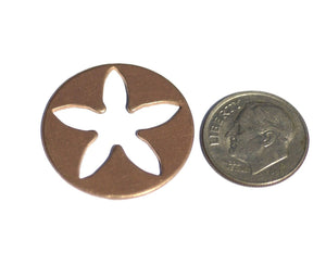 Copper Blanks Flower 5 Petal 25mm 20g for Enameling Stamping Texturing Blank - 4 pieces