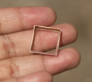 100% Copper Bezel Cups 24g 17mm Square Blanks Cutout for Enameling