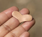 Copper Blanks Heart Squaty Shape Cutout for Enameling Stamping Texturing Blanks - 4 pieces