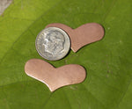 Copper Blanks Heart Squaty Shape Cutout for Enameling Stamping Texturing Blanks - 4 pieces