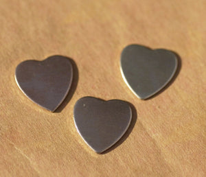 Nickel Silver Blank  Classic Heart 16mm x 16mm Metal Blanks Shape Form 4 Pieces