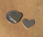 Nickel Silver Classic Heart 15mm x 13mm Metal Blanks Shape Form for Metalworking Soldering Stamping Blank