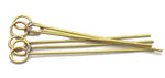 Handmade Brass Headpins 18g Artisan Fancy - 2 1/2 inch long - 68mm - 6 pieces