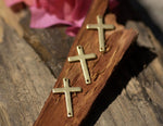 Brass or Bronze 21mm x 14mm 20g Blank Classic Religous Cross with hole Blanks Cutout for Enameling Stamping Texturing - 6 pieces