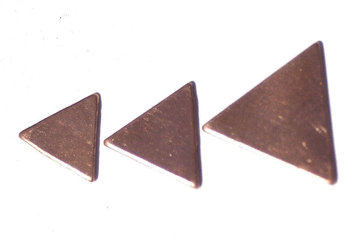 Triangle 12mm  for Enameling Stamping Texturing Soldering Blanks - Variety of Metals  10 pieces