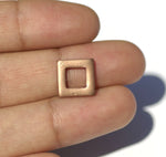 Copper 16g 10mm Square III Blank Cutout for Enameling Stamping Texturing