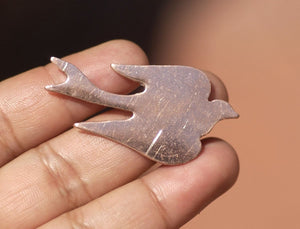 Bird 45mm x 23mm Flying Sparrow Swallow for Enameling Stamping Texturing