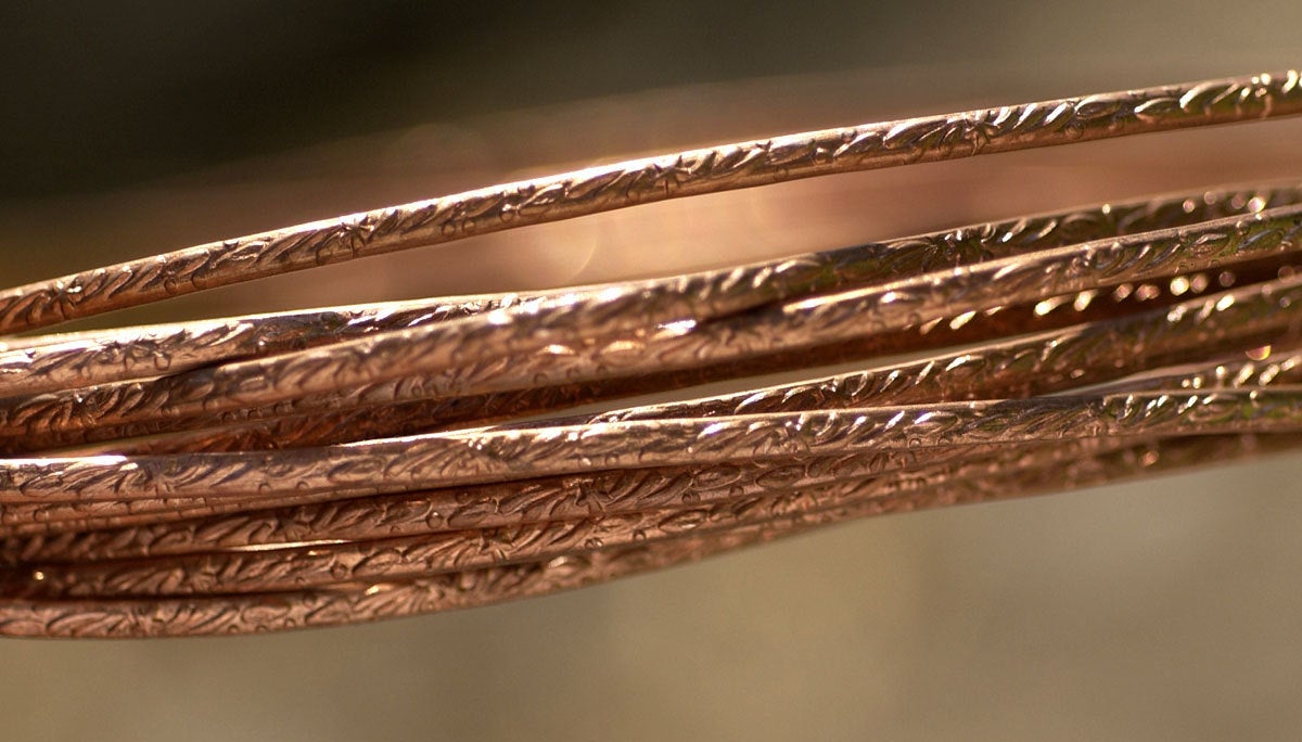 Copper Ring Stock Shank 2.2mm Flowers & Leaves Textured Metal Wire - Rings Bracelets Pendants Metalwork
