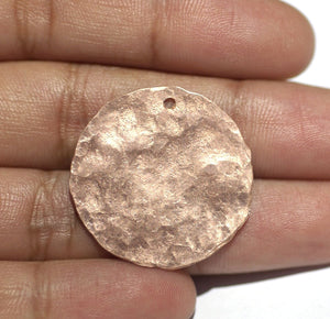 Hand Hammered Copper Disc 26G 26mm Blanks Cutout for Enameling Stamping Texturing - 4 Pieces