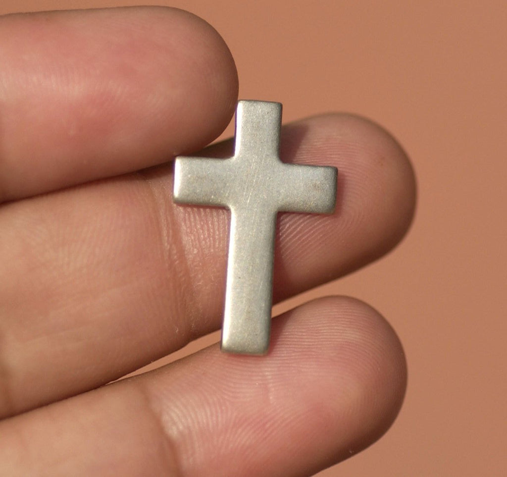 Nickel Silver Religious Cross 21mm x 14mm Metal Blanks Shape Form
