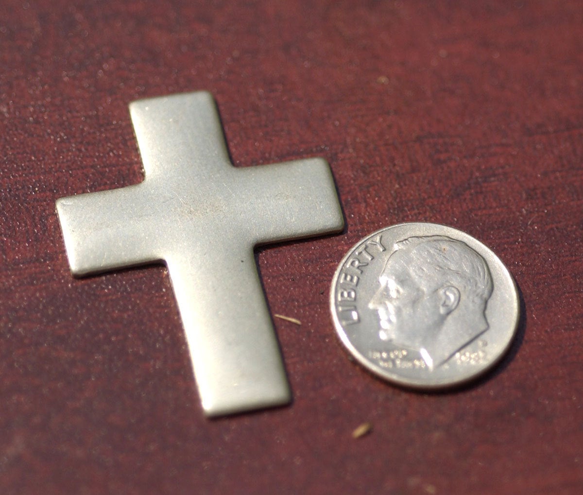 Religious Cross metal blanks 36mm x 27mm copper, brass, bronze, nickel silver, 24g, 22g, 20g