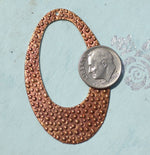 Copper Hoops Teardrops 56mm x 34mm Pebbles Pattern Shape with Hole Cutout Blank for Metalworking Supplies - 4 pieces