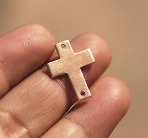 Copper 18mm x 14mm Classic Religous Cross with Holes Cutout for Enameling Stamping Texturing