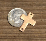 Copper 18mm x 14mm Classic Religous Cross with Holes Cutout for Enameling Stamping Texturing