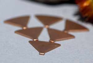 Copper Rounded Triangles Dangles 19mm x 15mm for Enameling Stamping Texturing Soldering Blanks - 6 pieces