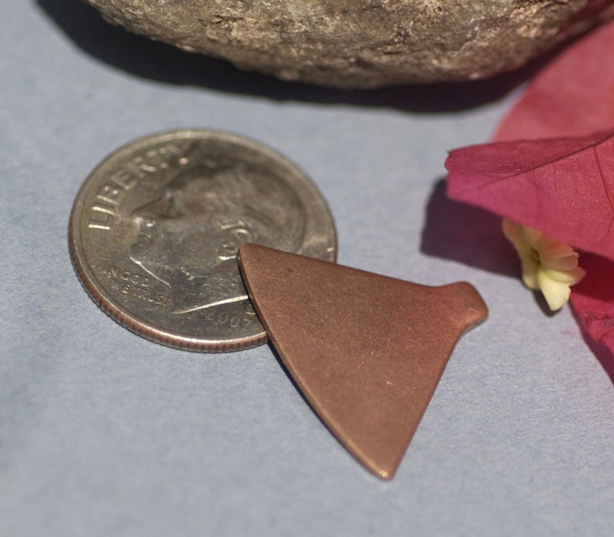 Copper Rounded Triangles Dangles 19mm x 15mm for Enameling Stamping Texturing Soldering Blanks - 6 pieces