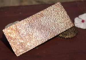 Copper Textured Metal Sheet Hammered Pattern 24g - 5 1/2 x 2 inches - Bracelets Pendants Metalwork Blank