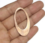 Copper Teardrop Shape Cutout Blank for Stamping, Enameling, Metalworking, Patinas 44mm x 23mm 24G - 4 pieces