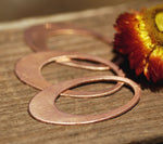Copper Teardrop Shape Cutout Blank for Stamping, Enameling, Metalworking, Patinas 44mm x 23mm 24G - 4 pieces