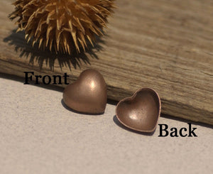 Puffed Heart Domed Balnk Cutout for Enameling Stamping Texturing Metalworking Blanks Variety of Metals, - 5 pieces