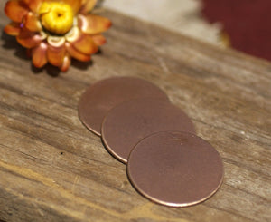 Metal Copper Charm Blank Disc 20G 28mm Cutout for Enameling Stamping Texturing - 5 Pieces